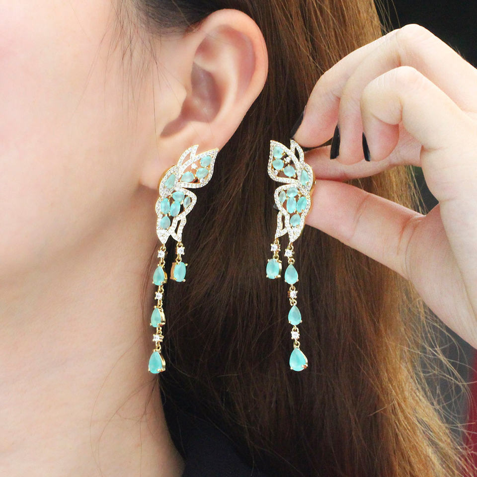 Butterfly Wing Tassel Earrings