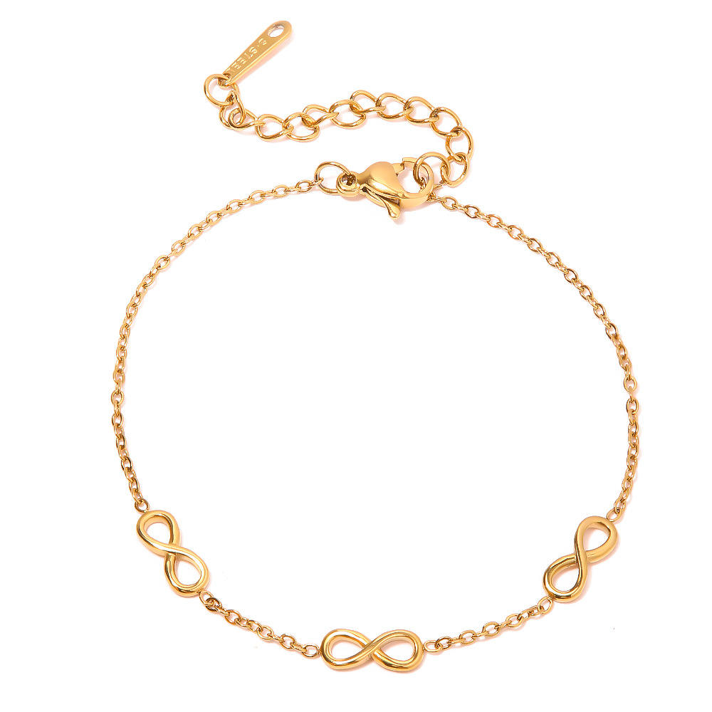 Infinity Sign Necklace and Bracelet | 18K Gold Plated