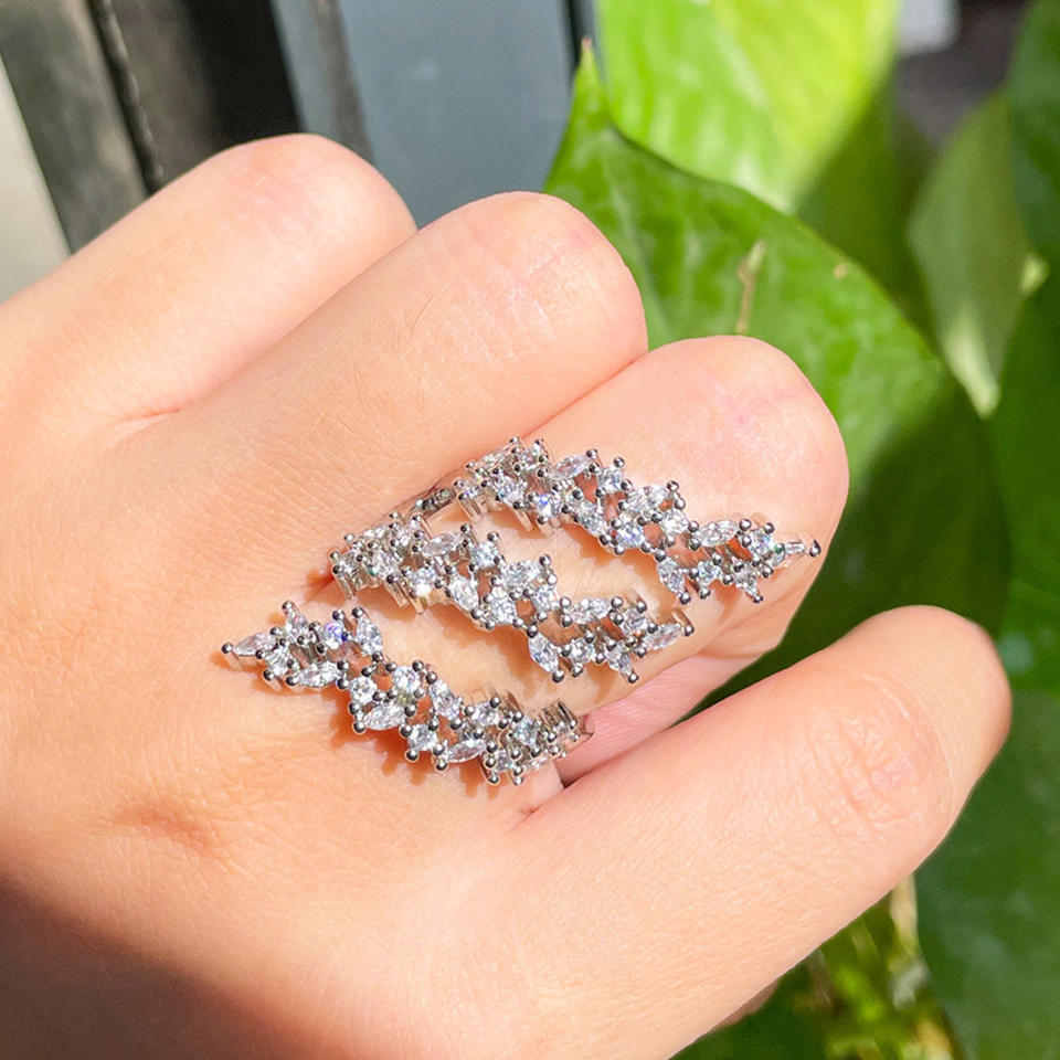 Big Wrap Leaf Shape Adjustable Ring