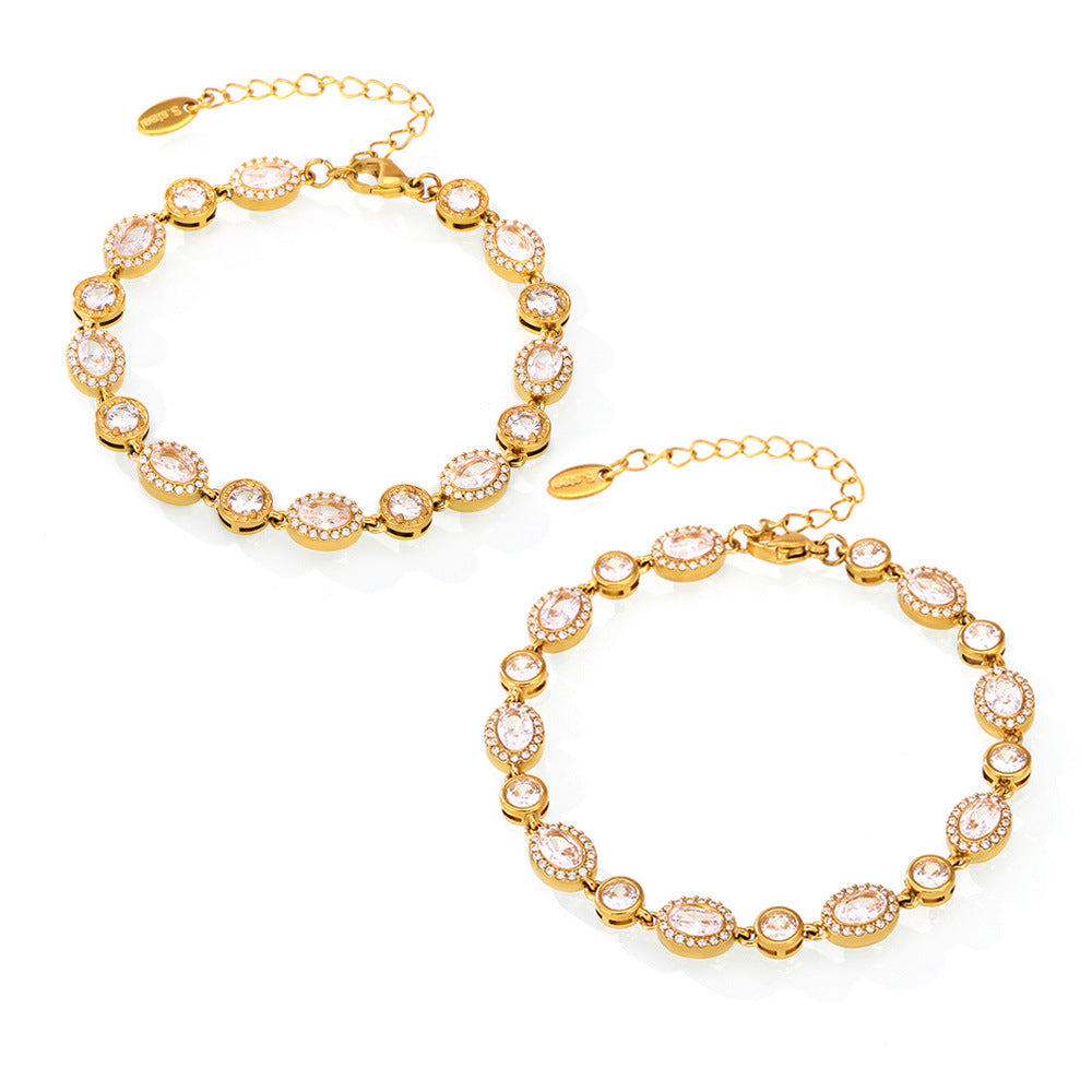 CZ Pave Chain Bracelet | 18K Gold Plated