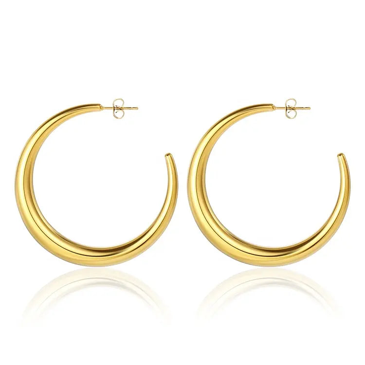 Big 18K Gold Plated Hoop Earrings