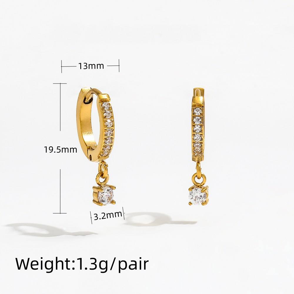 CZ Pave Huggie Earrings | 18K Gold Plated