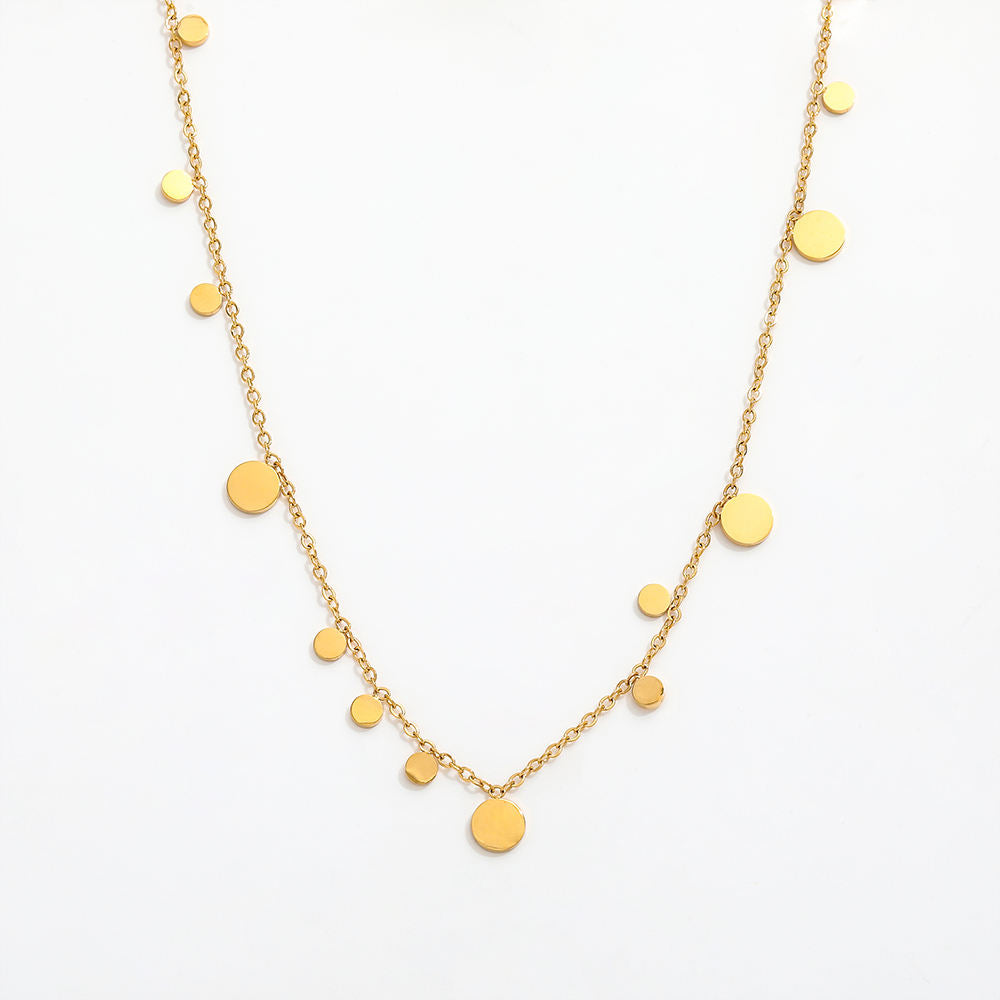 Dainty Circle Pendant Necklace | 18K Gold Plated