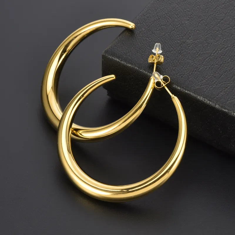 Big 18K Gold Plated Hoop Earrings