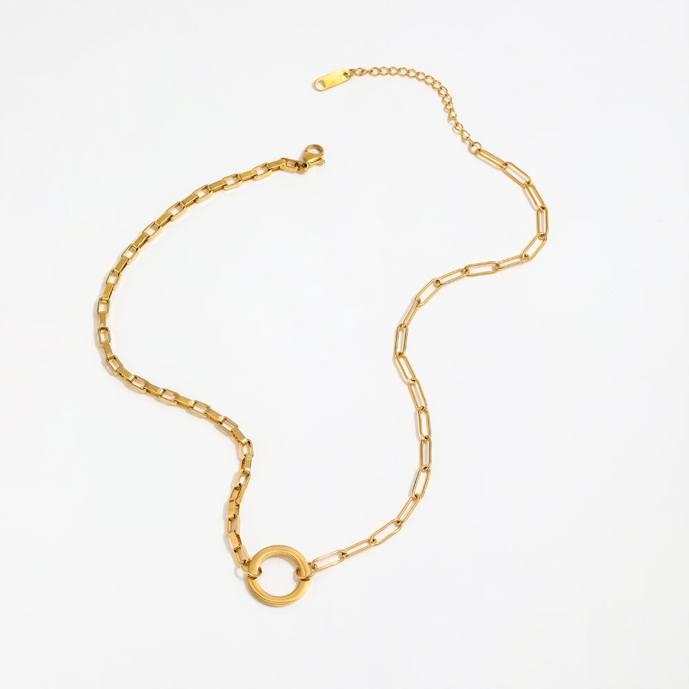 Circle Pendant Necklace | 18K Gold Plated