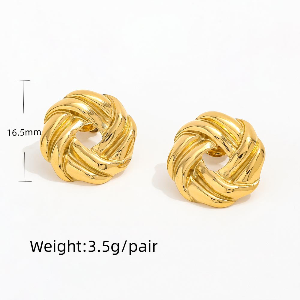 Twisted Stud Earrings | 18K Gold Plated