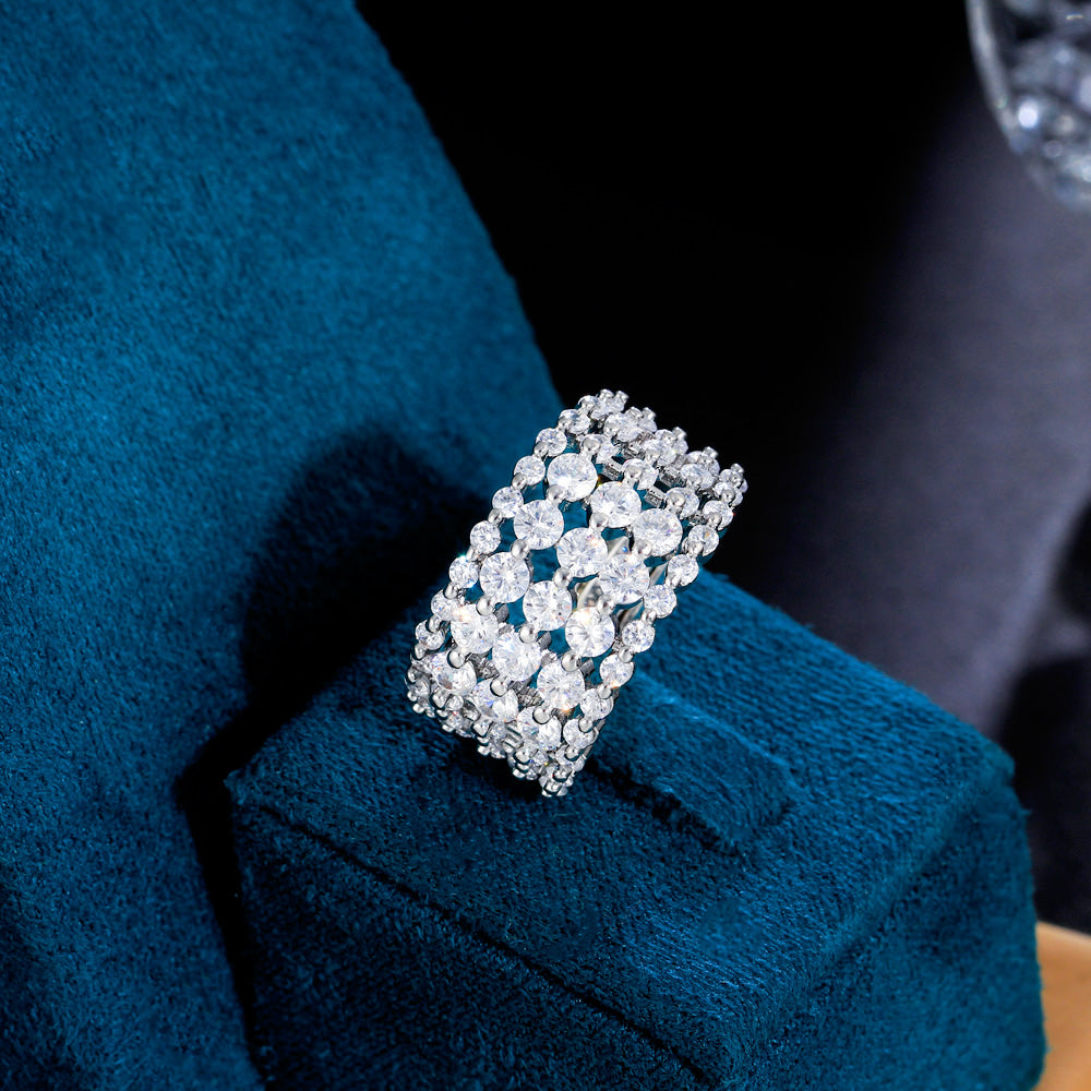 Tennis Paved Adjustable CZ Ring