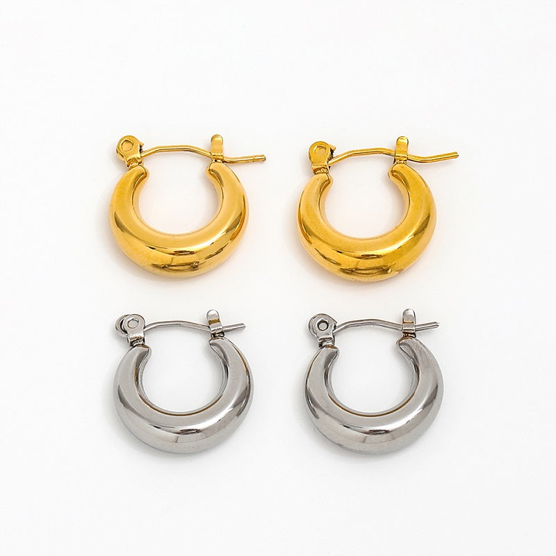 Simple Hoop Earrings | 18K Gold Plated
