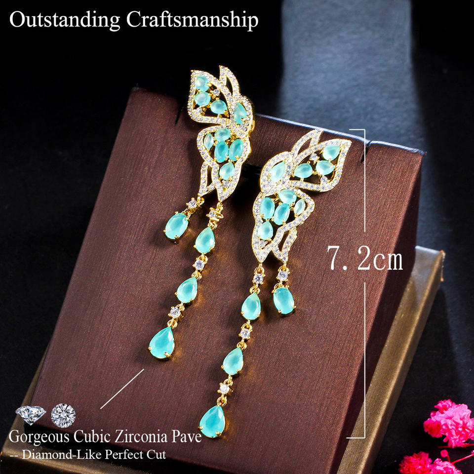 Butterfly Wing Tassel Earrings