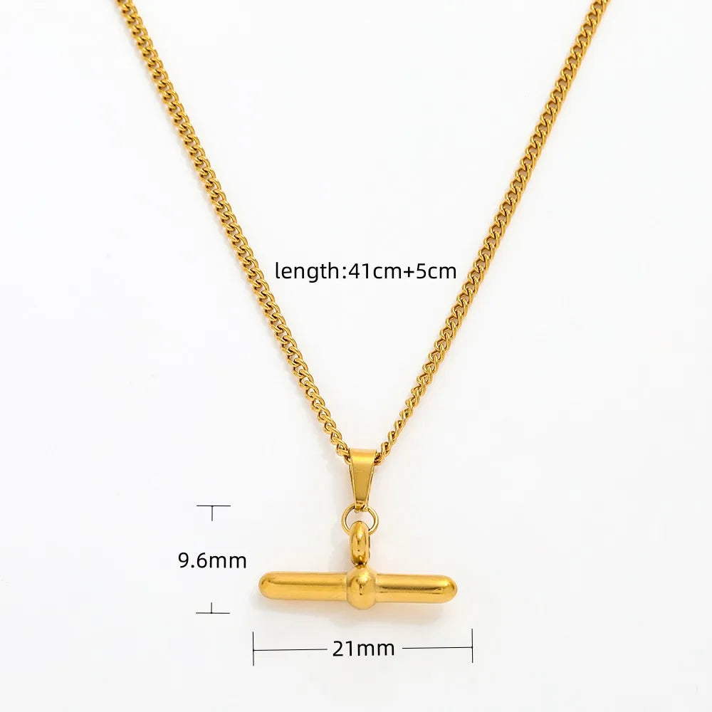 Toggle Bar Pendant Necklace | 18K Gold Plated