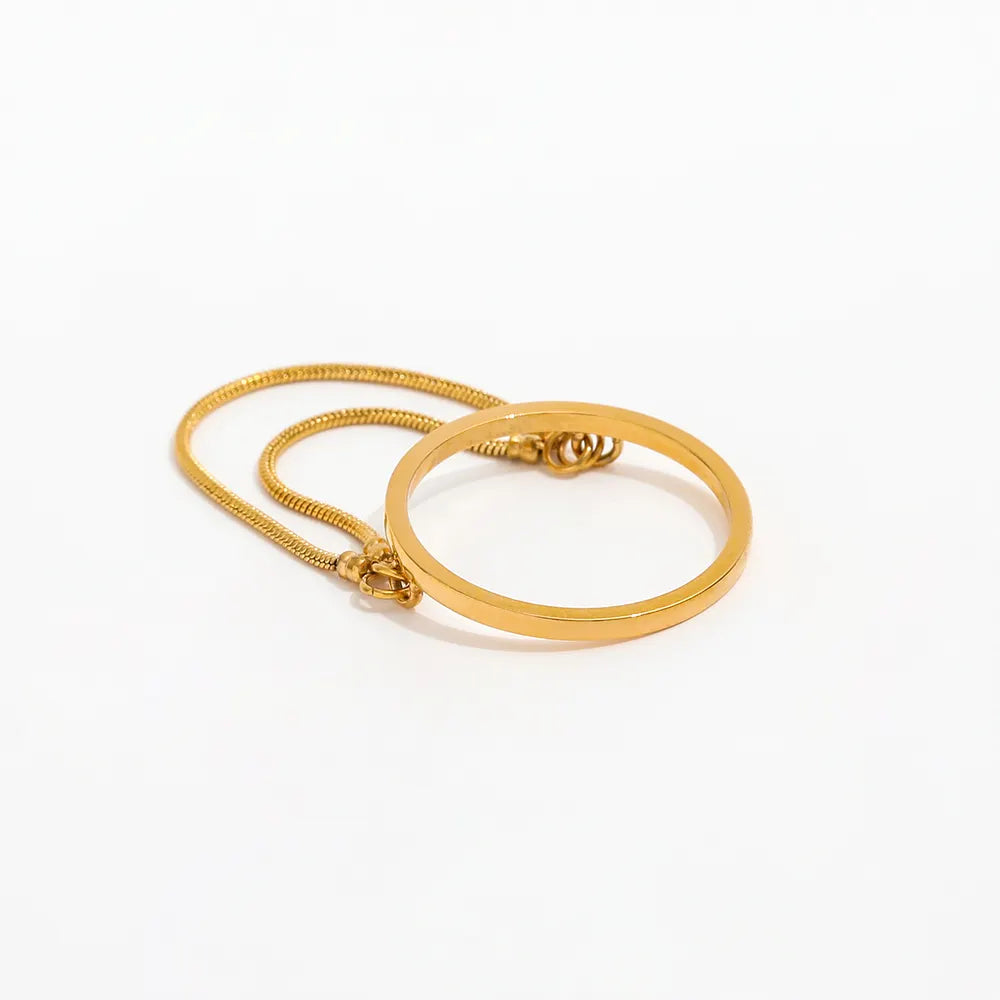 Double-layer 18K Gold Plated Snake Chain Ring