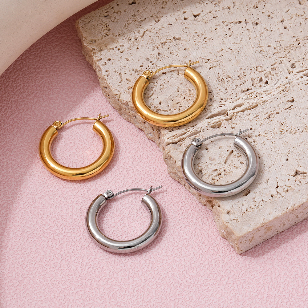 Circle Hoop Earrings | 18K Gold Plated