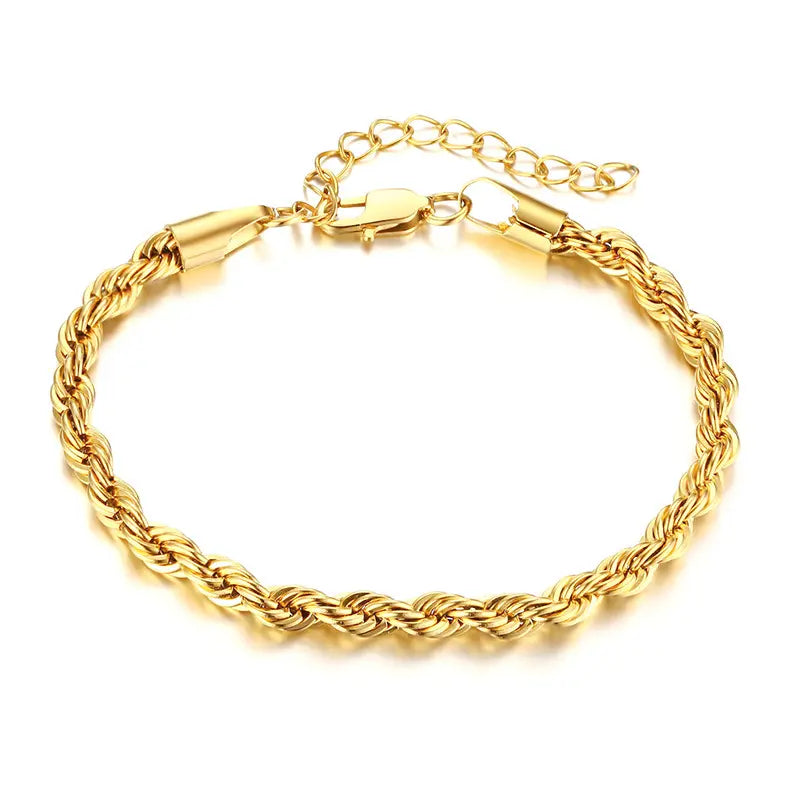Thick Twisted Rope Chain Bracelet