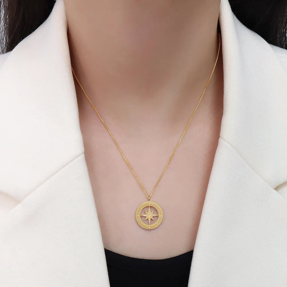 North Star 18K Gold Plated Pendant Necklace