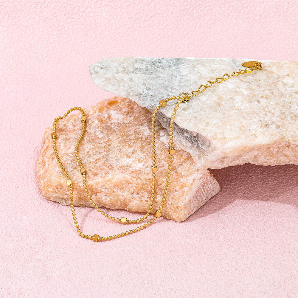Double Layer Bead Chain Bracelet | 18K Gold Plated