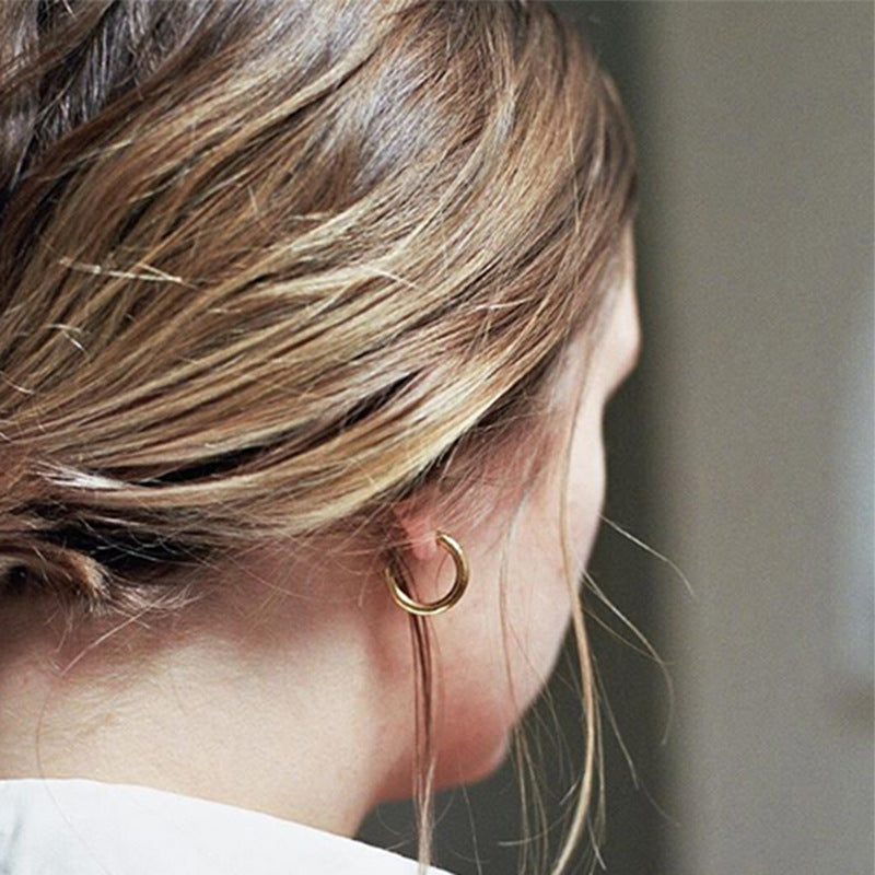 Circle Hoop Earrings | 18K Gold Plated