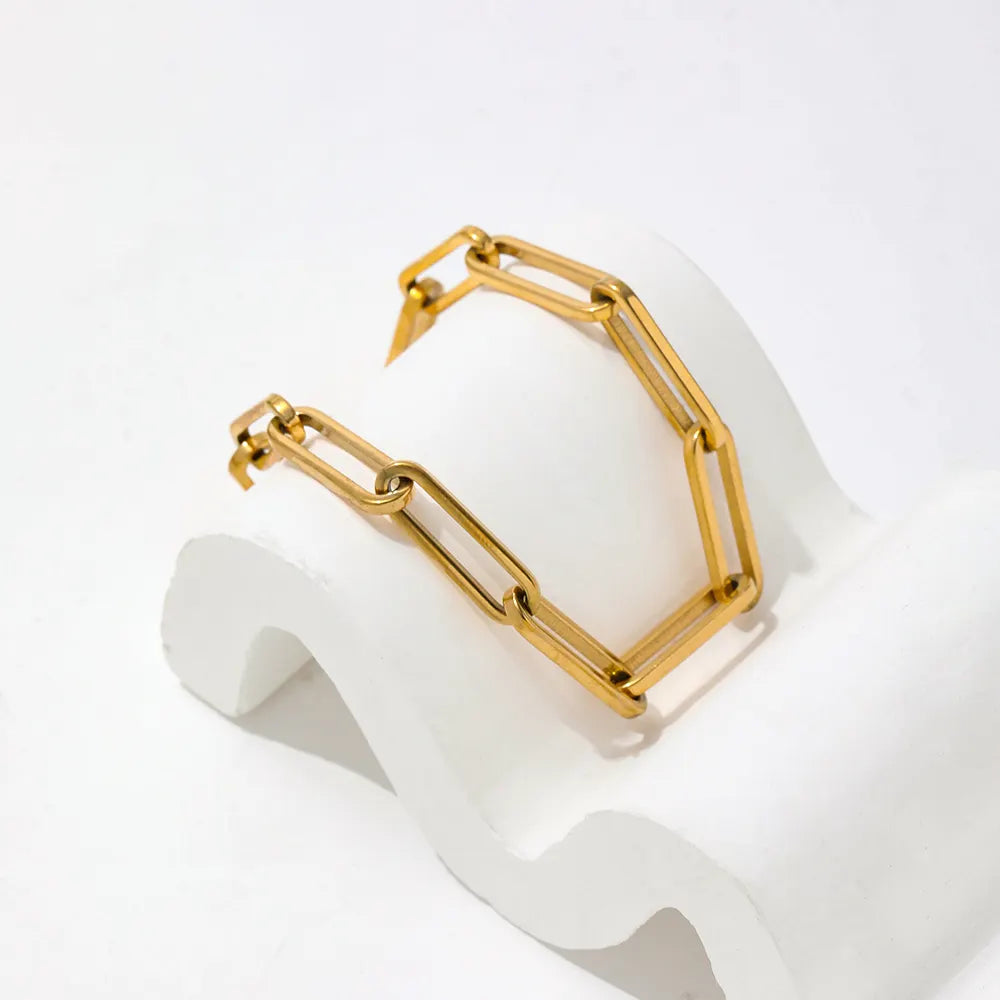 Paper Clip Adjustable 18K Gold Plated Bracelet