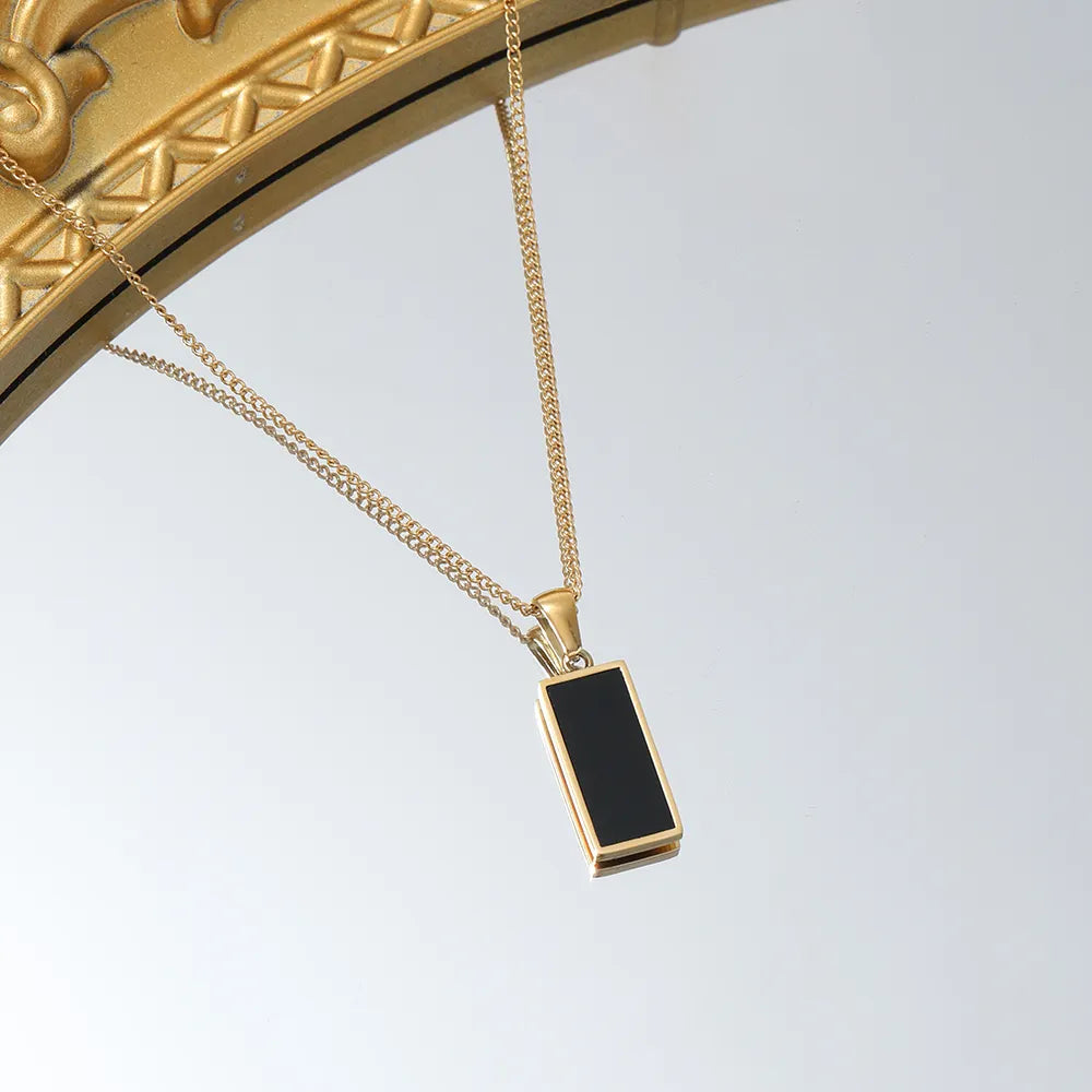 Black 18K Gold Plated Pendant Necklace