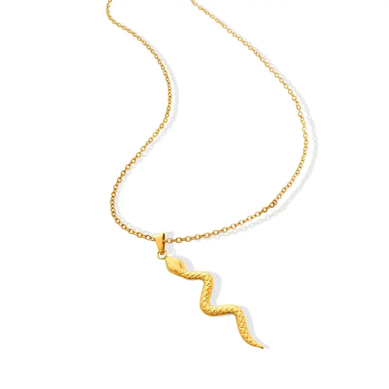 Bending Snake Pendant Necklace