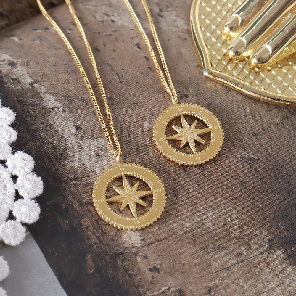 North Star 18K Gold Plated Pendant Necklace