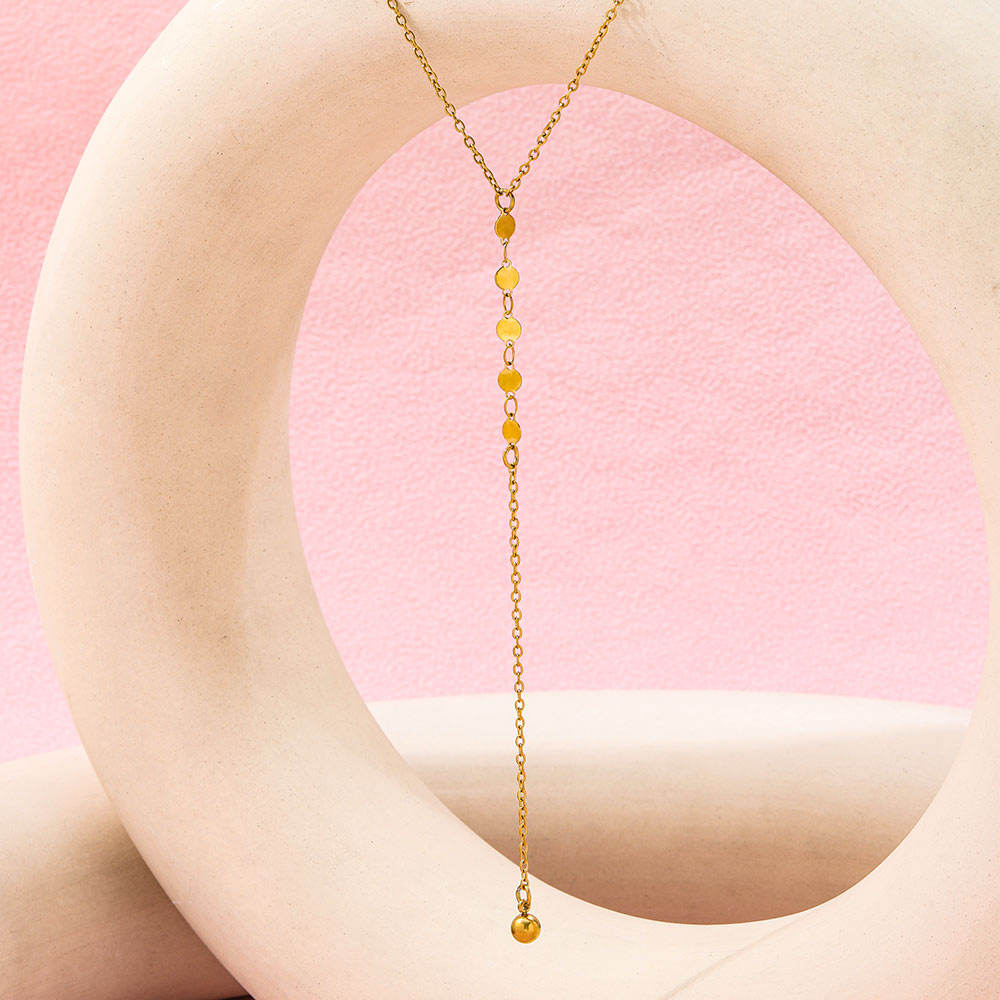 Y Tassel Pendant Necklace | 18K Gold Plated