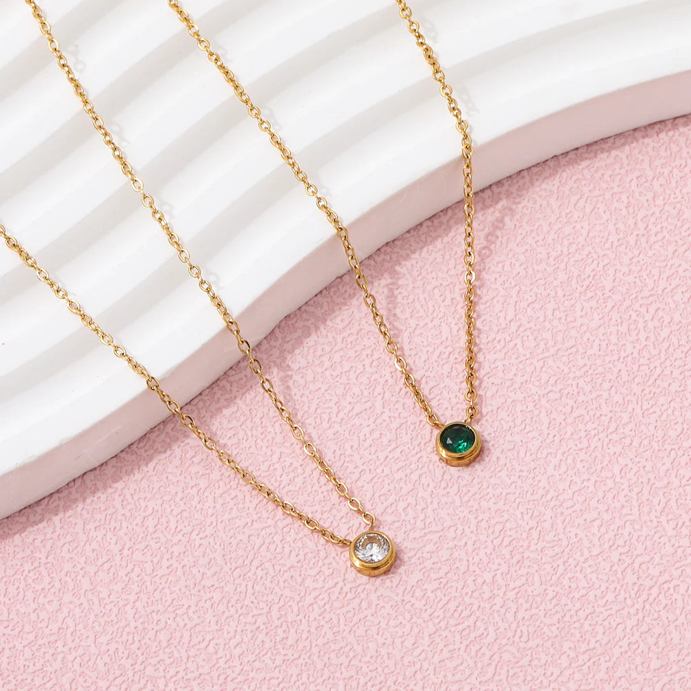 Dainty Zircon Pendant Necklace