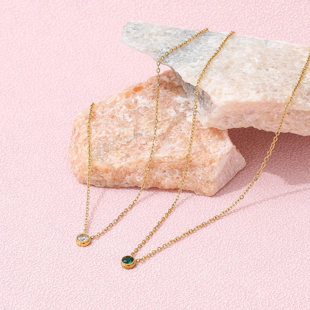Dainty Zircon Pendant Necklace