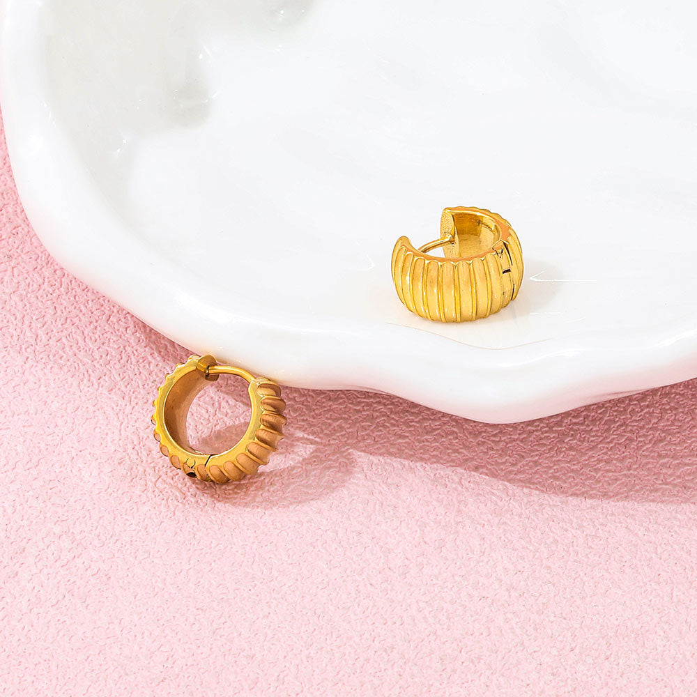 Chunky Huggie Earrings | 18K Gold Plated