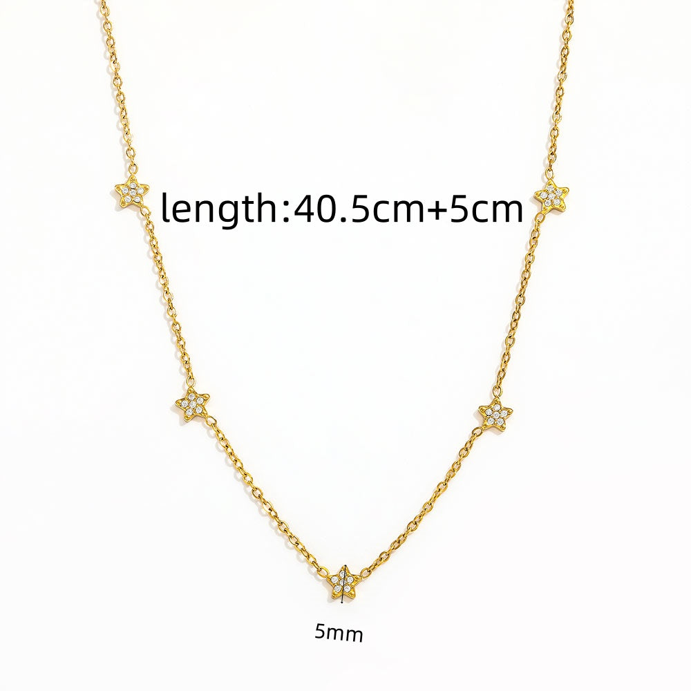 Pentastar CZ Dainty Necklace | 18K Gold Plated