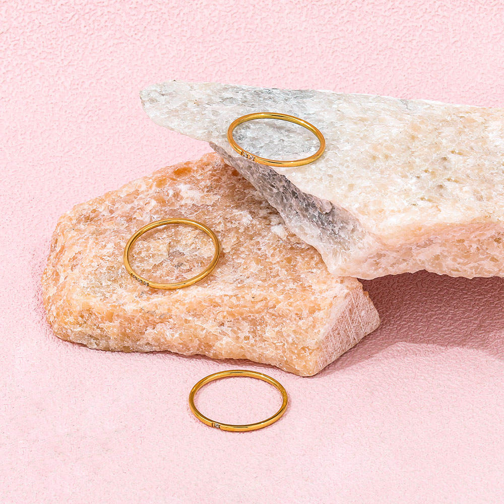 3pcs/set Dainty Zirconia Ring | 18K Gold Plated