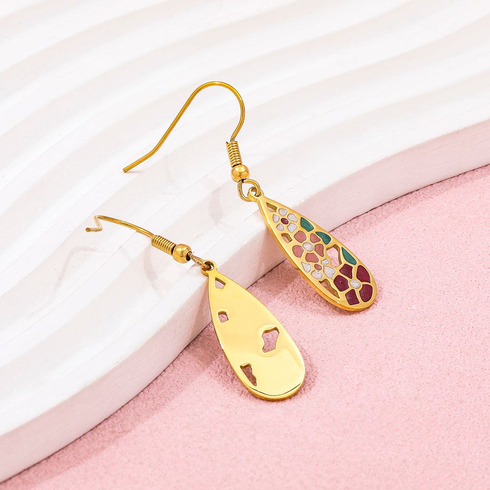 Colorful Drop Earrings | 18K Gold Plated