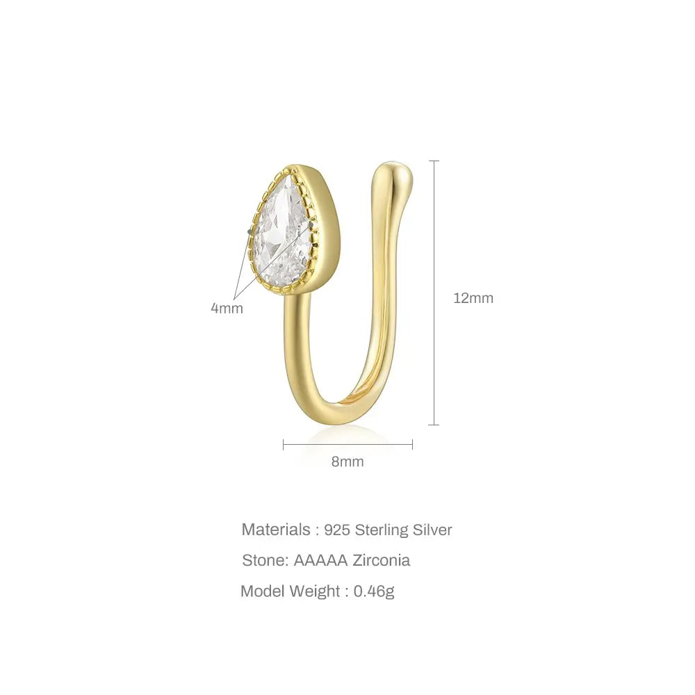 Clip-on 925 Sterling Silver Nose Pins