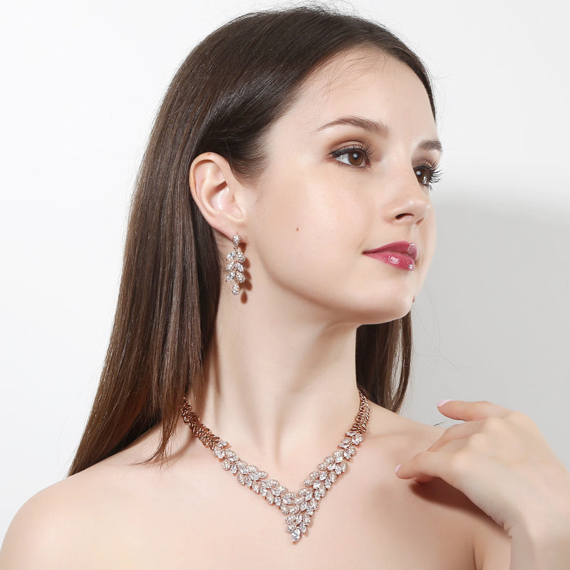 Leaf Design Bridal Jewellery Set
