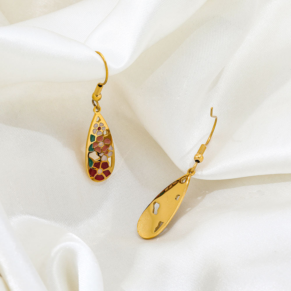 Colorful Drop Earrings | 18K Gold Plated