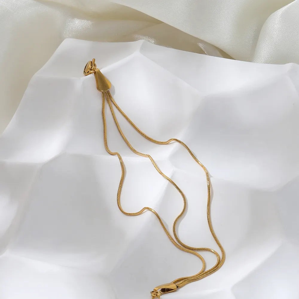 Simple Multilayer 18K Gold Plated Bracelet