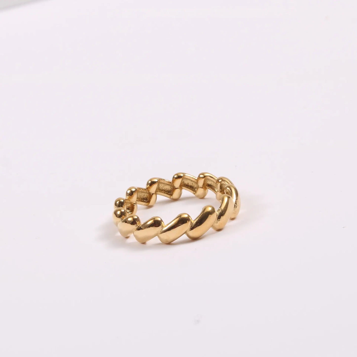 Cambered Surface 18K Gold Plated Ring