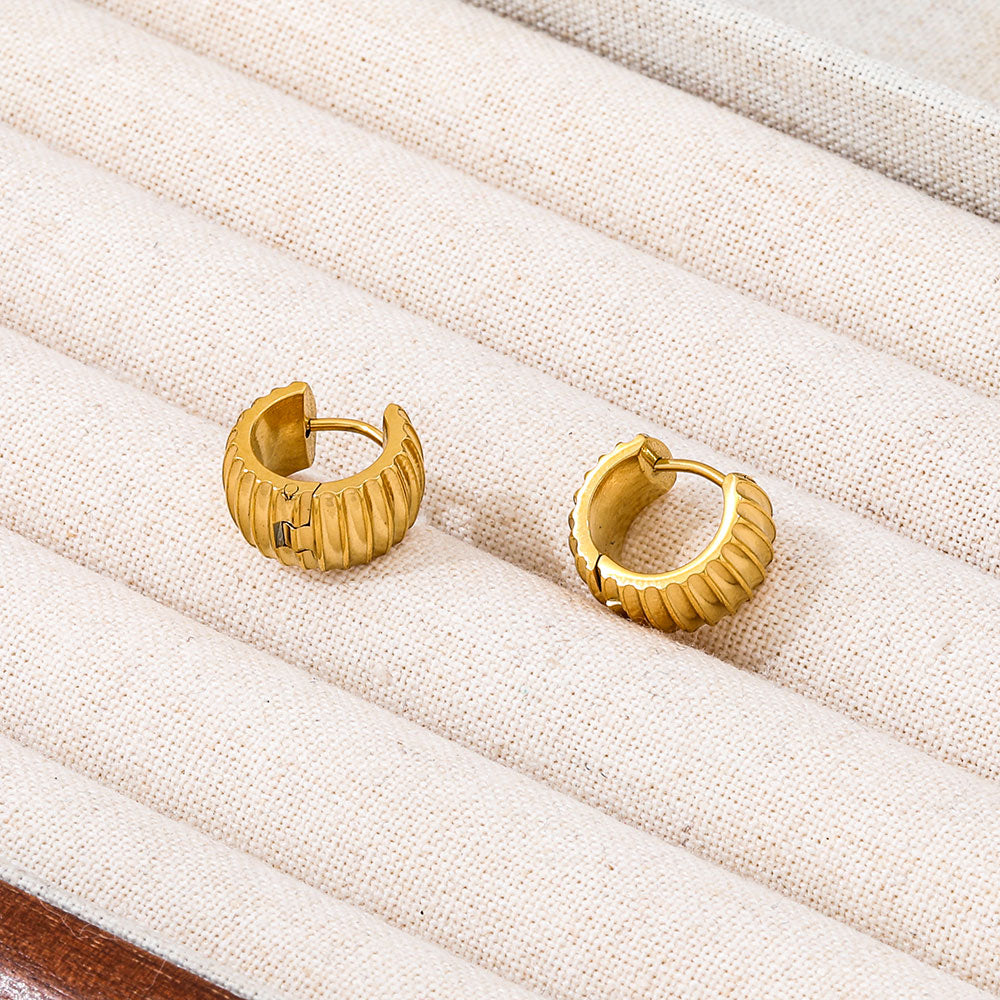 Chunky Huggie Earrings | 18K Gold Plated