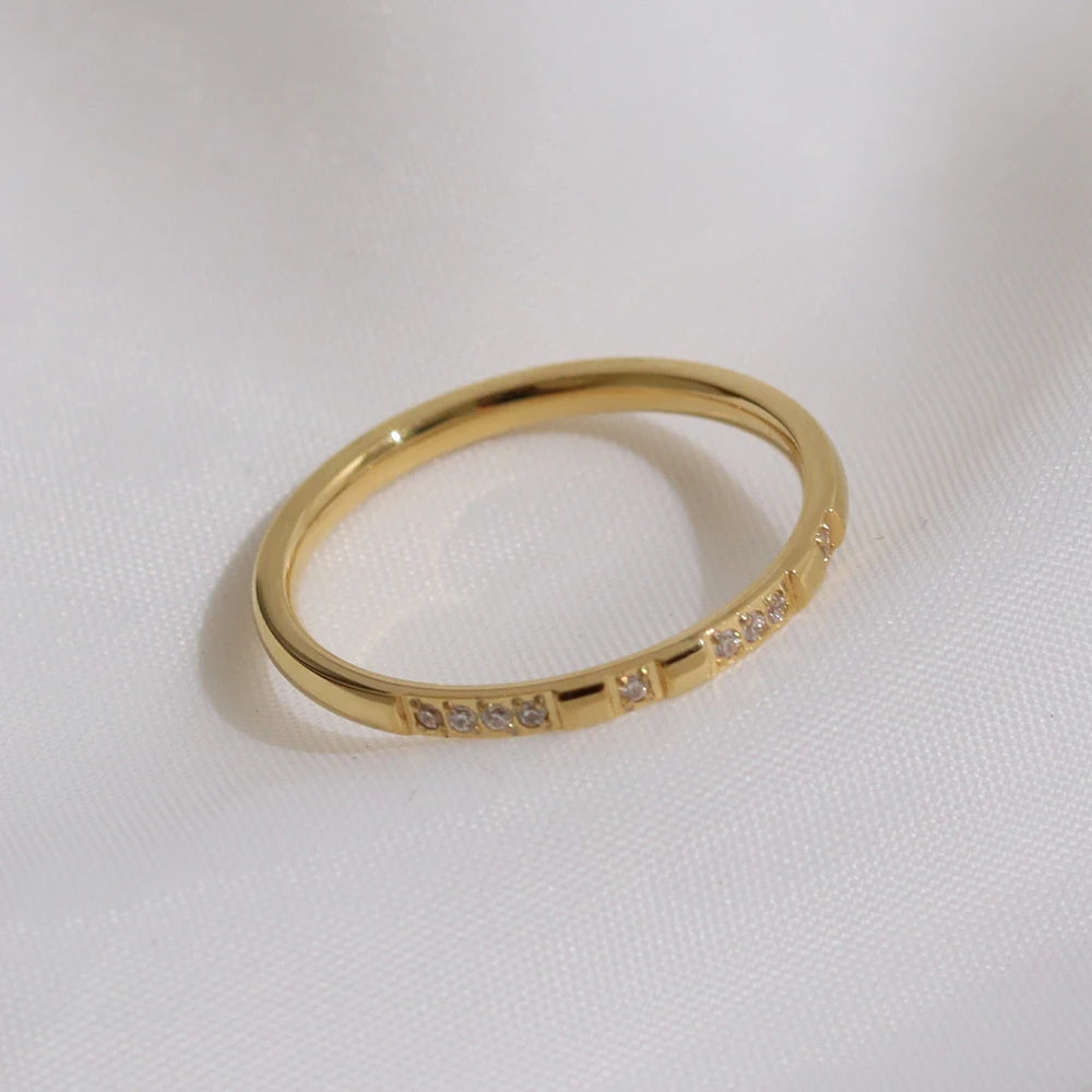 Minimalist Designer CZ 18K Gold Plated Rings