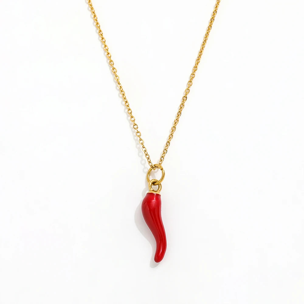 Pepper Pendant Necklace | 18K Gold Plated