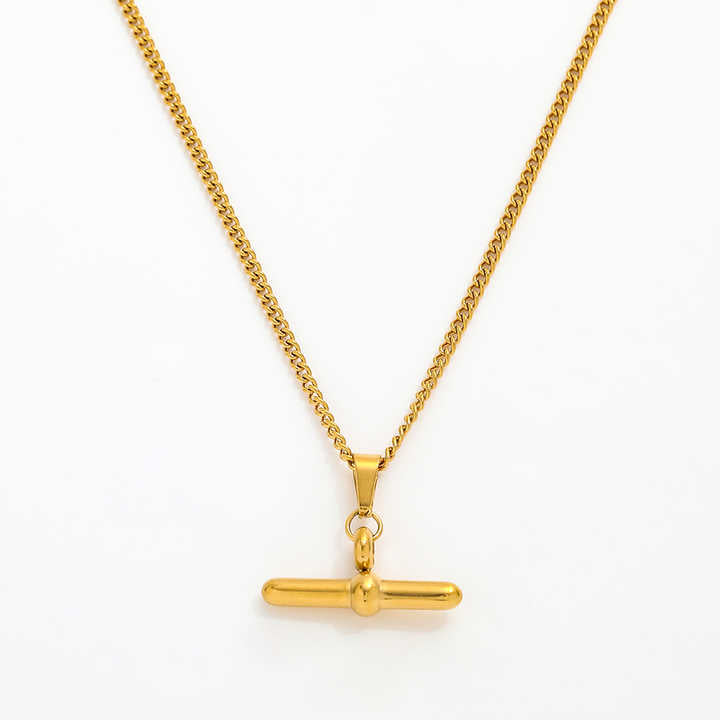 Toggle Bar Pendant Necklace | 18K Gold Plated