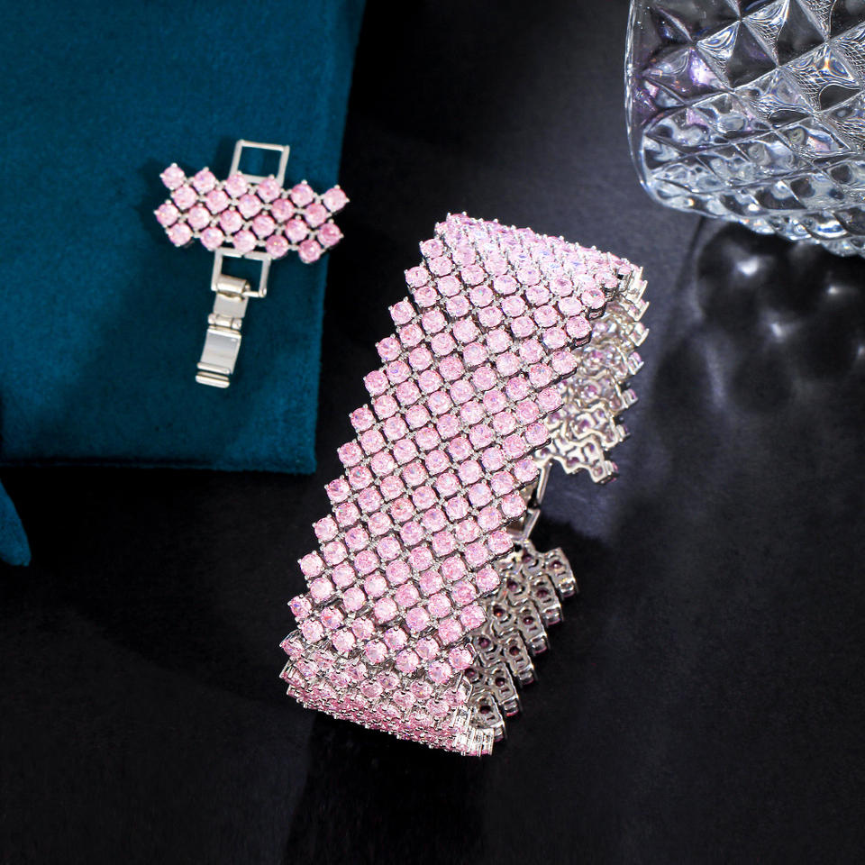 Wide Paved Cubic Zirconia Tennis Bracelet
