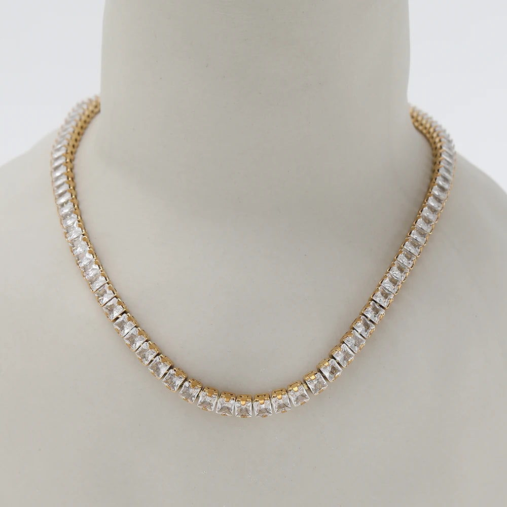 Tennis Cubic Zirconia 18K Gold Plated Set