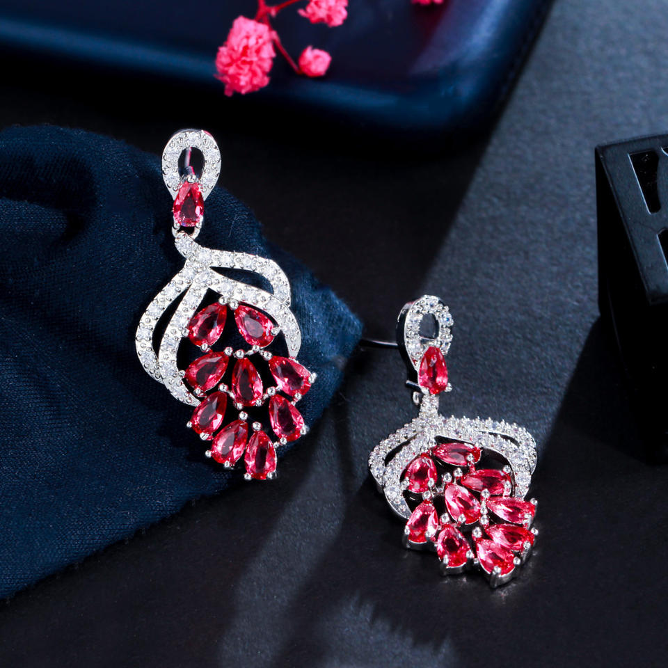 Micro Pave Cubic Zirconia Dangle Earrings