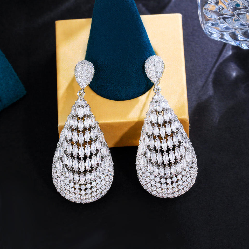 Marquise Cut Cubic Zirconia Drop Earrings