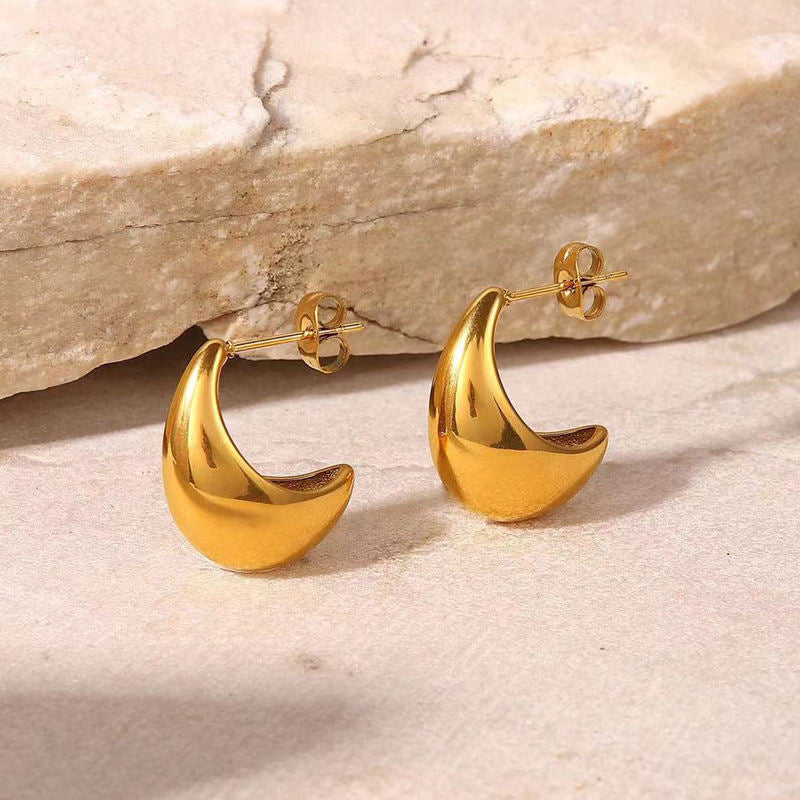 Hollow Out 18K Gold Plated Stud Earrings