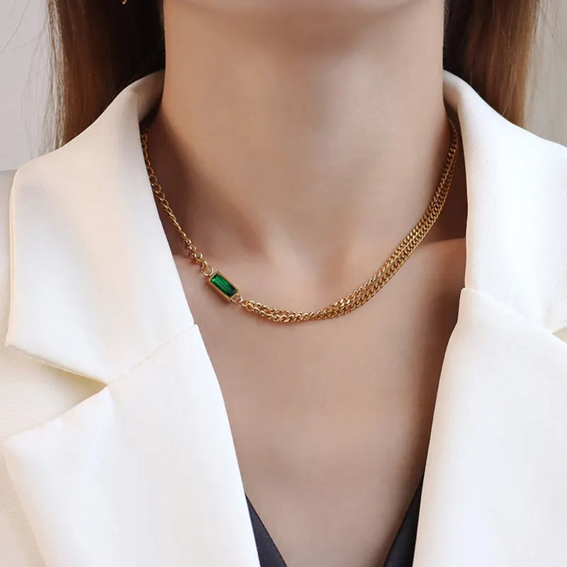 Double Layer Clavicle Necklace & Bracelet