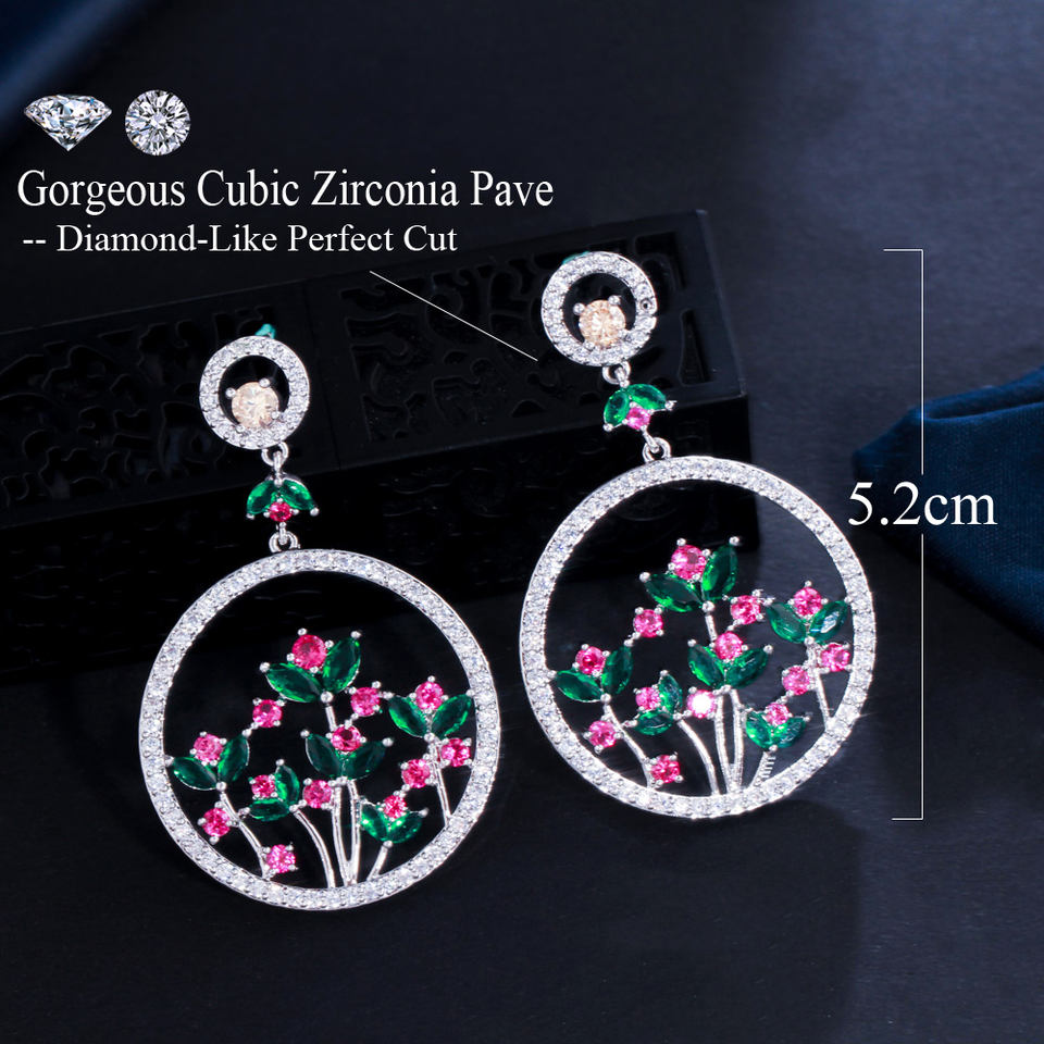 Flowers Pattern Round Earrings