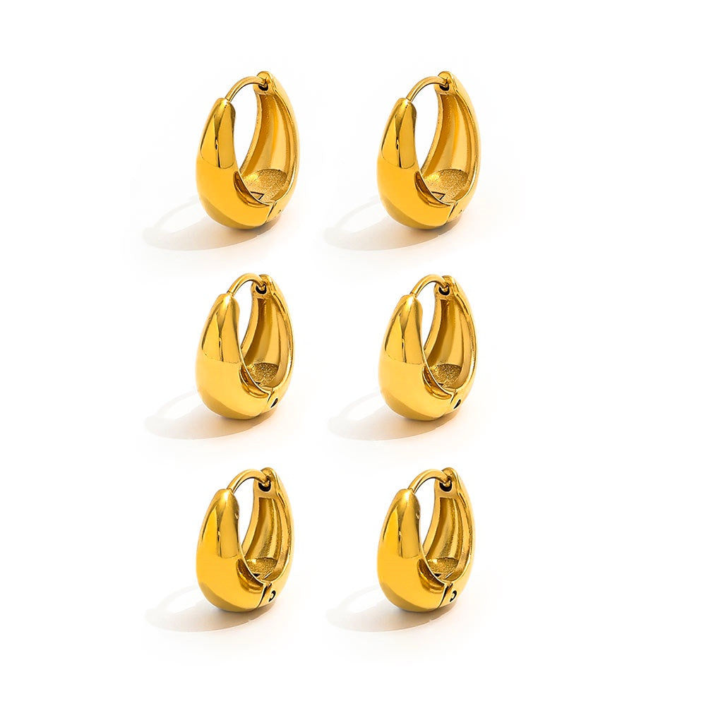 Chunky Huggie Earrings | 18K Gold Plated