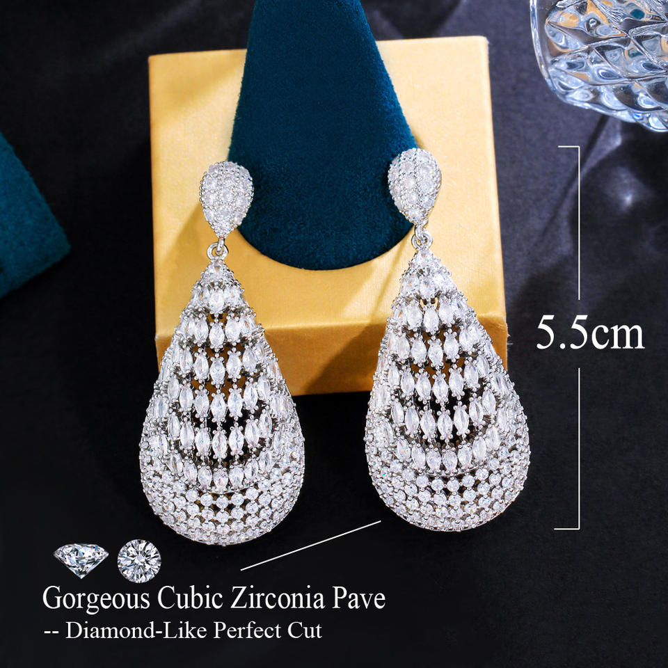 Marquise Cut Cubic Zirconia Drop Earrings