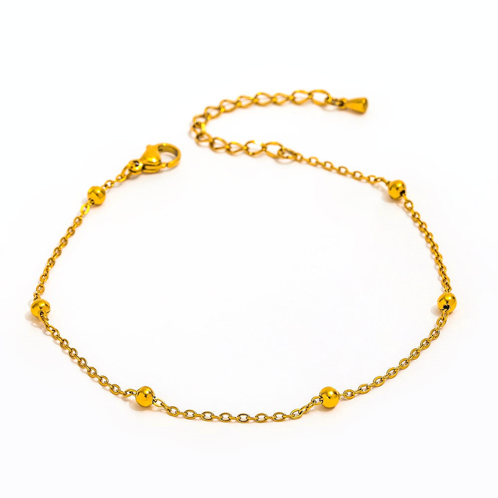 Simple Bead Anklet | 18K Gold Plated